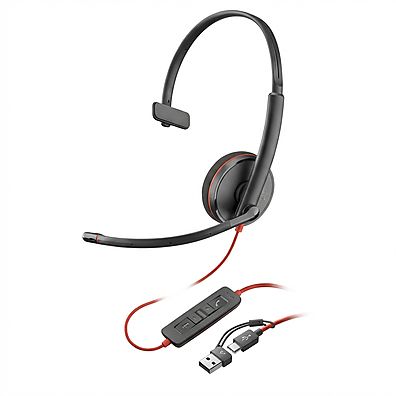 Foto 1 do produto Headset Plantronics Blackwire C3210 USB-C Monoauricular