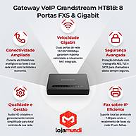 Foto 3 do produto Gateway VoIP Grandstream HT818 8 Portas FXS Gigabit SIP